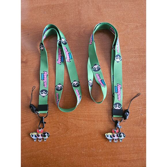 (X2) Cartoon Network Classics The Power Puff Girls Characters Green Lanyard - Picture 1 of 7